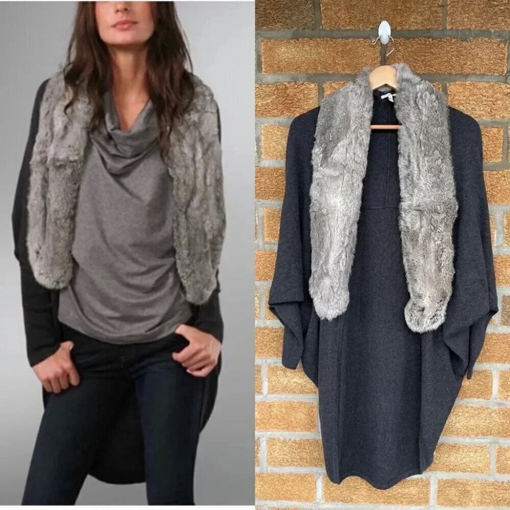 Joie Rabbit Fur Collar Sweater small